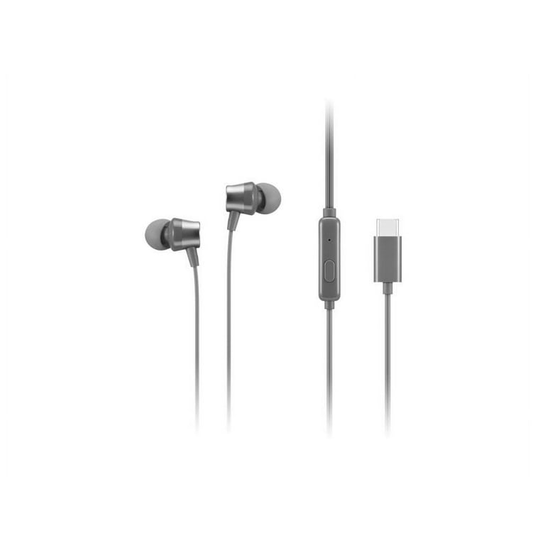 Lenovo In Ear Earbuds Wired Headphone with USB Type C Gray