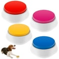 thumbnail image 2 of 4Pcs Dog Button 4 Colors Dog Talking Button Battery Powered Recordable Button Fun Dog Communication Button Portable Pet Training Buzzer 30 Seconds Voice Recording Easy to Use for Dogs Pet, 2 of 11