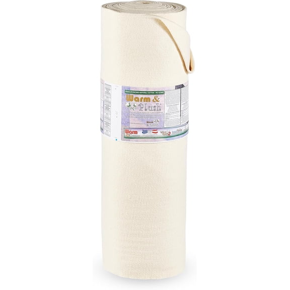 Warm & Plush Cotton Batting – 22" x 20 Yard Bolt, Extra Loft 100% Cotton Quilt Batting for Sewing, Crafts & Quilting Projects