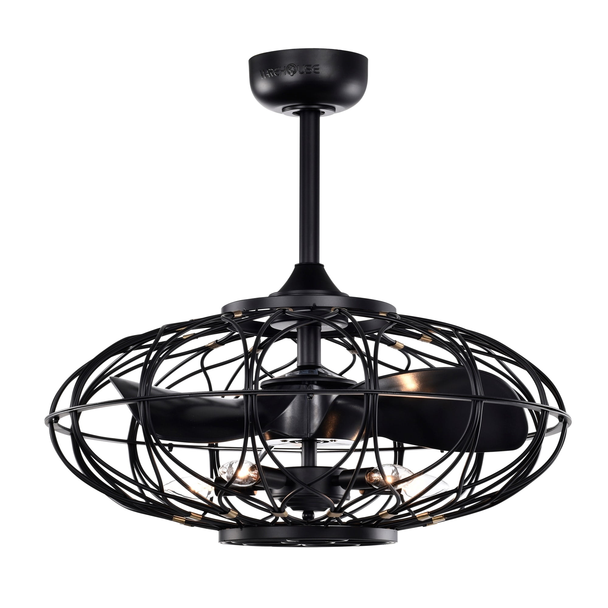 Melton 26 in. 5-Light Indoor Matte Black Finish Ceiling Fan with Light Kit