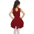 thumbnail image 3 of Zaldita Kids Girls Rhinestones Ballet Dance Dress Sleeveless Turtleneck Gymnastic Tutu Leotard Figure Burgundy 16, 3 of 6