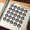 thumbnail image 2 of Paw Print Dog Cat White on Black 1" Planner Calendar Scrapbooking Crafting Clear Stickers, 2 of 3