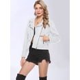 thumbnail image 4 of Women'S Faux Leather Moto Biker Short Coat Jacket White XXL, 4 of 9