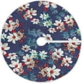 thumbnail image 1 of FMSHPON Vintage Flower Xmas Christmas Tree Skirt Stand Mat for Holiday Party Decoration Indoor Outdoor 48 inches, 1 of 6