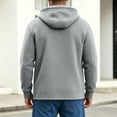 thumbnail image 6 of Fengqque Men's Hooded Color‑Block Jacket Drawstring Full Zip Long Sleeve Casual Outerwear with Chest Pockets Gray XL, 6 of 7