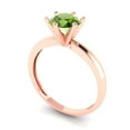 thumbnail image 2 of Solitaire Engagement Ring for Women - 1ct Natural Peridot in 14K Rose Gold Promise Ring, 2 of 6