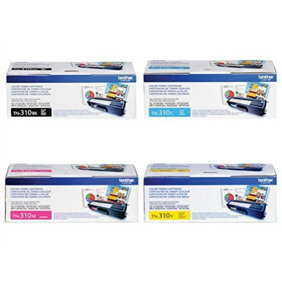 Brother TN310BK, TN310C, TN310M, TN310Y (TN-310BK, TN-310C, TN-310M, TN-310Y) Black, Cyan, Magenta and Yellow Toner Cartridge Set
