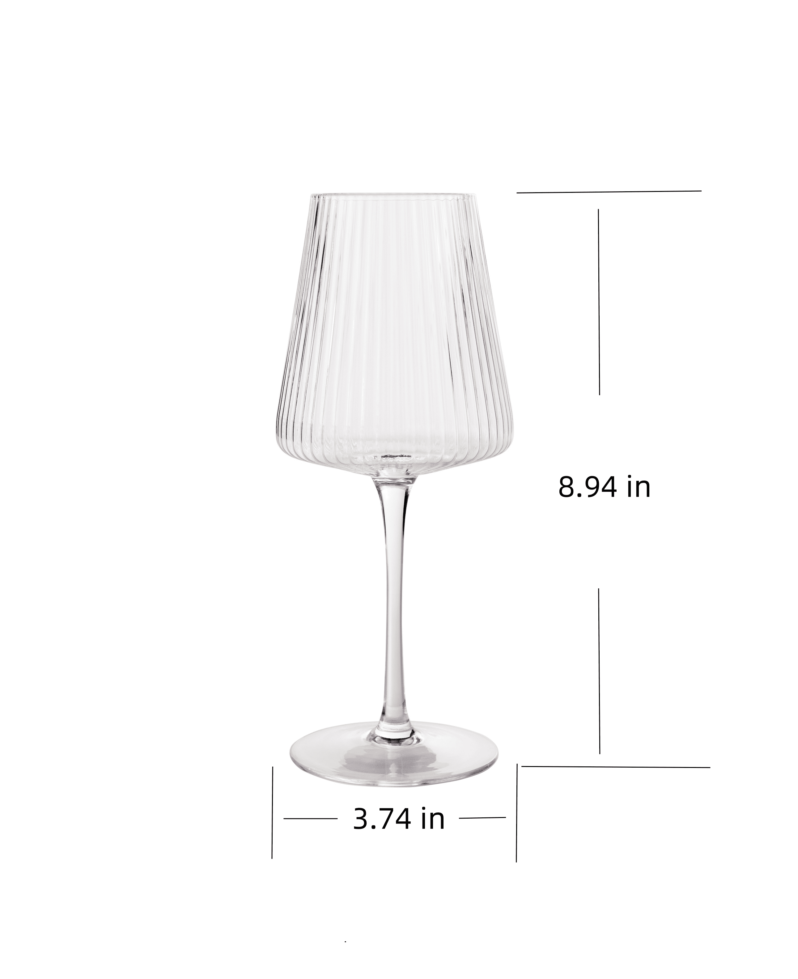 Better Homes & Gardens 17 oz Ribbed Wine Glass, Clear