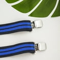 thumbnail image 6 of Buyless Fashion Textured Suspenders for Men - 48" Adjustable Straps 1 1/2" - X Back with Metal Clips - Black-Royal, 6 of 8