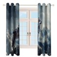 thumbnail image 3 of Blackout Curtains for Bedroom Howling Wolf Full Moon Full Room Darkening Grommet Curtains for Living Room,Thermal Insulated Ombre Drapes, 3 of 7