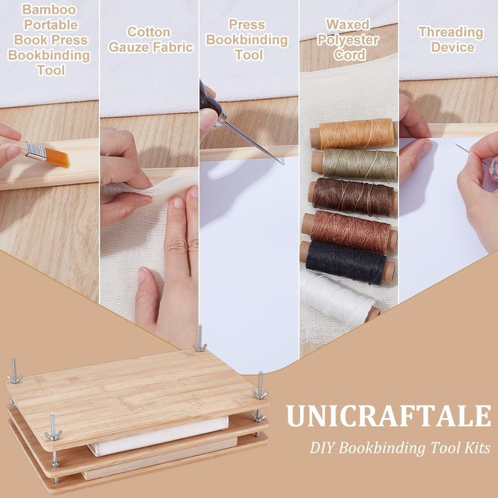 1 Set Book Binding Kits Books Binding Materials Bookbinding Supplies Book Repair Kit with Bone Folder Awl Needles was Thread