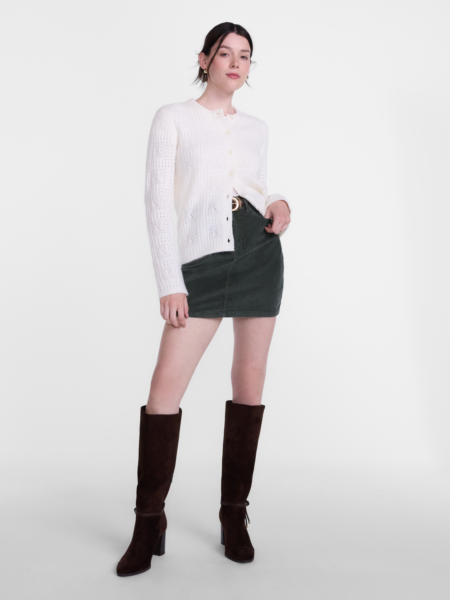 Scenario Women's Open Knit Cardigan Sweater photo 3