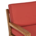 thumbnail image 4 of Parma 4 Piece Outdoor Wood Patio Furniture Chat Set with Water Resistant Cushions, Red, 4 of 9