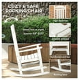 thumbnail image 6 of Outdoor Rocking Chairs 2-Piece Set, White HDPE Rocker with Armrests - Patio, Porch, Garden Relaxation - Weather Resistant & Classic Slatted Design, 6 of 9