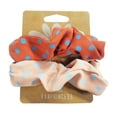 thumbnail image 6 of KANPRINCESS 2PCS/SET Elastic Soft Cotton Hair Scrunchies, Dot Printing Ponytail Holder Hair Scrunchy for Adults and Kids, Comfortable Hair Ties for All Hair Types, Orange & Light Pink, 6 of 6