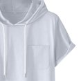 thumbnail image 7 of Yaoyar Men Short Sleeve Hoodies Summer Casual Athletic Tops Breathable Sweatshirts Hooded Pullover Tops Activewear, 7 of 7