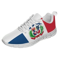 Dominican Republic Shoes for Men Women Running Sneakers Breathable Casual Sport Tennis Shoes White Size 12