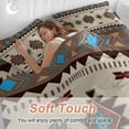 thumbnail image 3 of Retro Southwest Texture Queen Size Comforter Set, Classic Brown Retro Art Bedding for All Seasons, 4 Pcs Bed Set, 1Quiltcover (90"x92") ,1Sheet(94"x116"), 2Pillowcases (30"x20"), 3 of 9