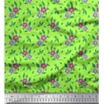thumbnail image 1 of Soimoi Poly Georgette Fabric Leaves & Periwinkle Floral Printed Craft Fabric by the Yard 52 Inch Wide, 1 of 3