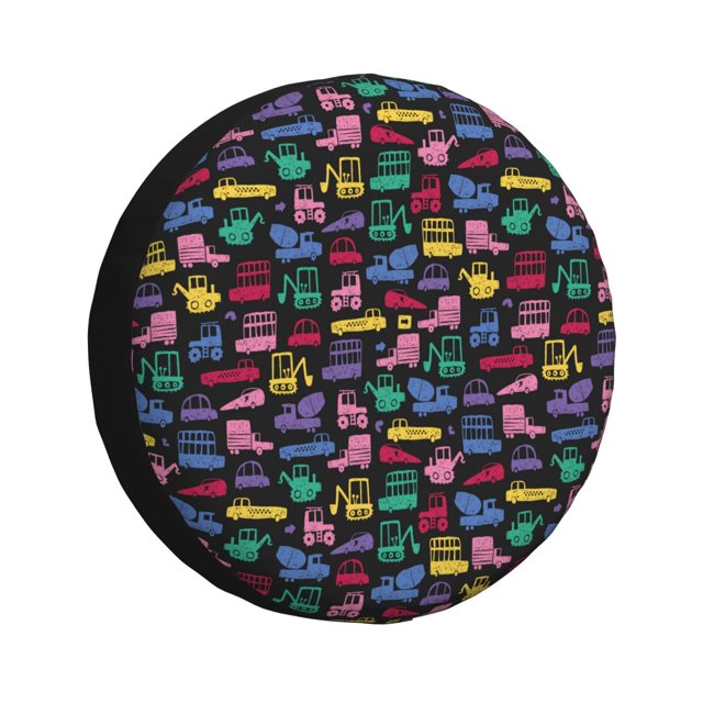 Fotbe Colorful Excavator Funda de Llanta de Repuesto con Estampado, Engrosada, Ajuste Universal para Jeep, Remolque, RV, SUV, Camión-15 inch