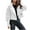 White, variant on Cropped Trench Jacket for Women 2024 Trendy Fall Winter Lapel Double Breasted Coats Loose Casual Wool Blazer Outwear (Dark Gray L)