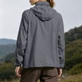 thumbnail image 5 of Dwellite Women Rain Jacket with Hood Lightweight Windbreaker Athletic Running Top Zip Up Outdoor Coat 2026 Light Gray S, 5 of 6