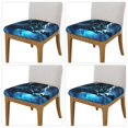 thumbnail image 2 of Gukieu Celestial Ram Night Sky Print Square Cushion Cover, Elastic Strap Chair Protector, Suitable for Family Restaurant, Hotel Banquet Decorations-Four Pieces, 2 of 7