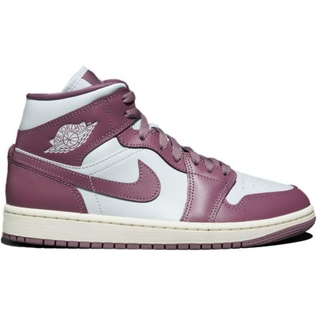 Women's Air Jordan 1 Mid Pure Platinum/Sky J Mauve-Sail (BQ6472 050) - 7