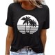thumbnail image 1 of Blusa informal de manga corta con cuello redondo y estampado de verano a la moda para mujer Pompotops  hfajkhk134629, 1 of 5