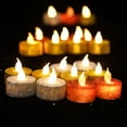 thumbnail image 2 of BalsaCircle 12 Glittered Silver LED Battery Operated Tealight Candles Lights, 2 of 6