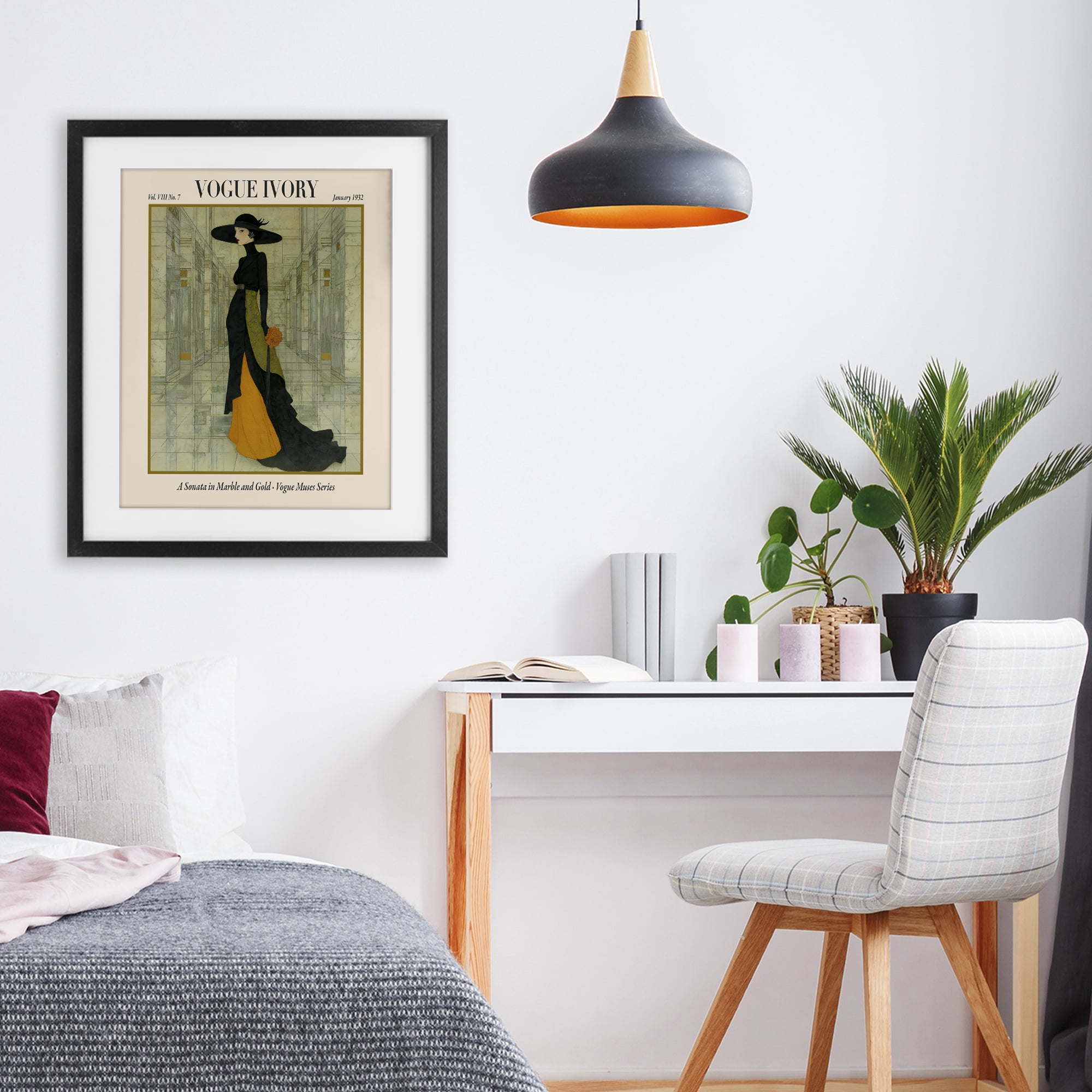 Stupell Industries Ivory Hall Magazine Black Framed Print Under Glass, design by A Barefoot Stylist