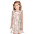 thumbnail image 1 of Saiise Rabbit Pattern Girls Flutter Sleeve Nightgown Soft Pajama Dress Knee-Length Sleepwear Comfort Playtime Home Party-Large, 1 of 6