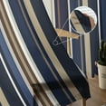 thumbnail image 5 of Blue Brown Stripe Sheer Curtains 72 Inches Long 2 Panels Set, Window Sheer Curtains for Living Room/Bedroom, Farmhouse Modern Vertical Striped Light Filtering Rod Pocket Curtain 52'' x 72'' x 2, 5 of 7