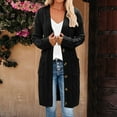 thumbnail image 4 of Long Cardigan Sweaters for Women 2025 Fall Winter Long Sleeve Cable Knit Open Front Button Sweater with Pockets, 4 of 6