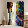 thumbnail image 3 of Manfei Violin Princess Black Out Curtains for Teens, Modern Fashion Curtains Pack of 2 (42x63 Each), Oil Printing Artwork Bedroom Curtains, Curtains and Drapes Bedroom Decor, 3 of 6
