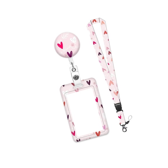 Butterfly Print Lanyard with Card Case Retractable Badge Holder with Removable Neck Strap Cards Protectors for