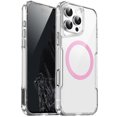 thumbnail image 1 of Magnetic Transparent Shockproof Case For iPhone 16 Pro Max 15 Plus 14 13 12 For Magsafe Wireless Charging Hard Acrylic PC Cover Pink For iPhone 13, 1 of 6