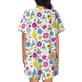 thumbnail image 3 of Bixox Women's Doodle Fruits Printed Pajama Set 2 Piece Lounge Set Top and Shorts Soft Pajamas, Shorts with Pockets, 3 of 7