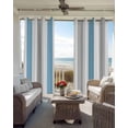 thumbnail image 4 of Blue Grey Stripe Blackout Curtains for Bedroom, Modern Farmhouse Vertical Striped Room Darkening Window Drapes for Living Room, Thermal Insulated Grommet Curtains, 27.5x39 inch, 2 Panels, 4 of 9