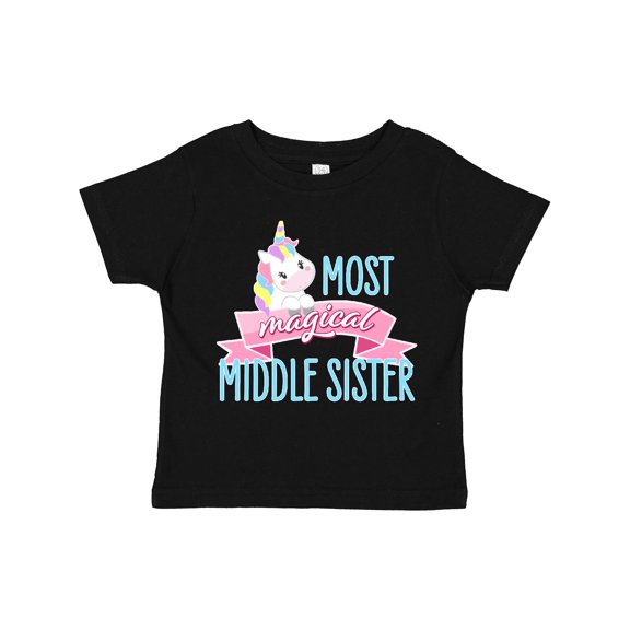 Inktastic Most Magical Middle Sister Cute Unicorn Girls Toddler T-Shirt