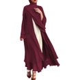thumbnail image 1 of Abayas Robe Musulmane pour Femmes à Manches Longues Abaya Islamique Aïd Dubaï Caftan Robes Moyen-Orient Robe de Prière Robe en Mousseline, 1 of 7