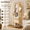 Gold, variant on SUOERNUO Clothes Rack With Wheels and 3-Tier Metal Shelves,Clothing Rack For Hanging Clothes With 4 Hooks,Garment Rack Wardrobe Organizer for Small Space
