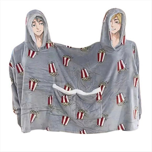 Pyjamas Doubles Maïs Soufflé, Design de Niche, Vêtements de Maison Chauds et Intimes une Pièce, Couverture de Drame, 1 * Pyjamas Doubles, Gris