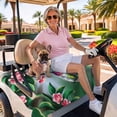 thumbnail image 3 of Golf Cart Seat Covers for 2 Seater,Green Hummingbird Soft Microfiber Cart Seat Towel Blanket,Spring Summer Pink Flower Leaf Absorbent Breathable Non Slip Bench Seats Protector for Golf Course 51"x31", 3 of 9