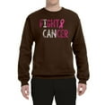 thumbnail image 2 of Fight Cancer Ribbon Unisex Crewneck Graphic Sweatshirt, Brown, Medium, 2 of 3