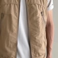 thumbnail image 7 of YFNNUP Big and Tall Men's Golf Vest Lightweight Casual Sleeveless Jacket Outerwear Windproof Water Resistant Grid Lining Vests with Zipper Pockets Khaki,L, 7 of 7