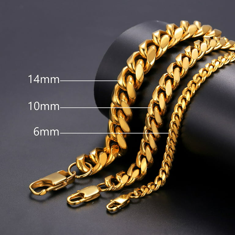 ChainsProMax 18K Gold Plated Chain for Men 10mm 20 Inch Chunky Heavy Golden  Necklaces Mens Gifts 