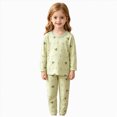 thumbnail image 3 of CAUYDY Kids Girl Sleepwear Pajamas for Child 5-7T 8-10Y Long Sleeved Top Elastic Pants 2 Piece Cute Set Girls Fall Winter Clothes Sizes 5-6 Years,Green, 3 of 7