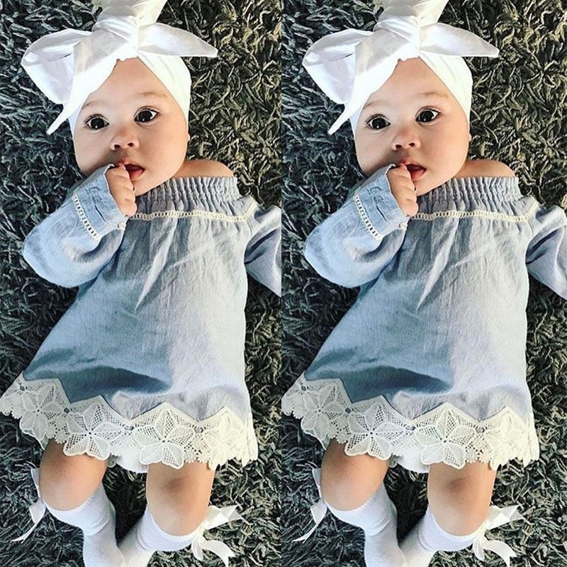 off shoulder frocks for baby girl