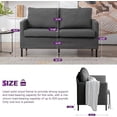 thumbnail image 2 of LAZZO 51" Modern Loveseat Sofa, 2-Seater Linen Fabric Couch for Bedroom & Office, Gray, 2 of 8